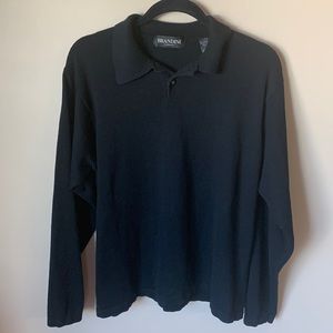 L Brandini black collared sweater